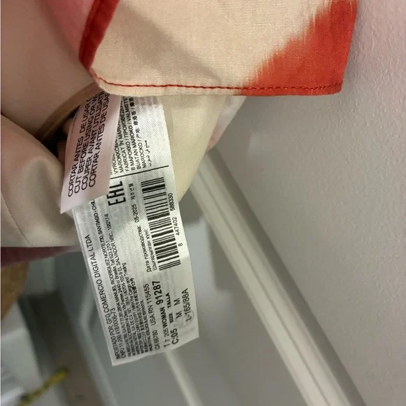 Mango Vibrant Orange and Cream Crop Top - Picture 5 of 5